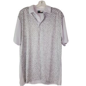 Callaway Men's Opti-Dri Golf Polo White Short Sleeve‎ Button Collar Size L